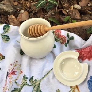 New honey pot and honey dripper set